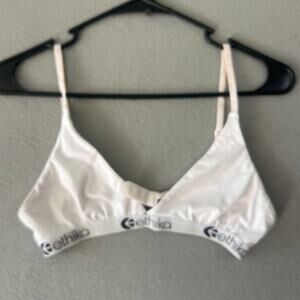 Ethika Bra Women's Small White Black Plung